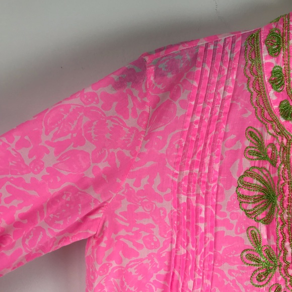 Lilly Pulitzer Sarasota Beaded Pink Tunic Sz. S - Picture 4 of 8